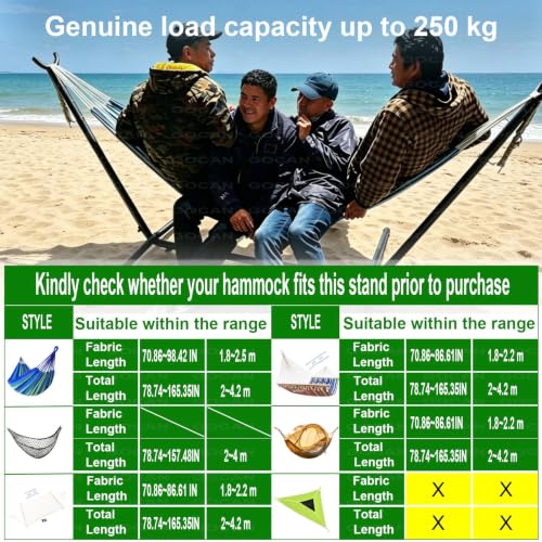 Image of GOCAN Hammock Stand, Heavy Duty Adjustable Steel Hammock, 9-Foot, 500-Pound Capacity, Weather Resistant and Easy to Assemble