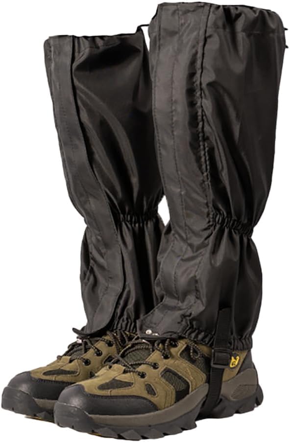 HSAJS 1 Paio Ghetta da Trekking 210d Oxford Impermeabili Ghette Neve Traspirante Donna e Uomo per Esterno Alpinismo Caccia Camminata Campeggio (Nero)