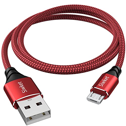 Cavo Micro USB [2M] Cavo USB in nylon per Android Cavo di ricarica USB veloce compatibile con Samsung S7 S6 S5 J7 J5 J3 Note 5 A10, HTC, Huawei, Sony, Nexus, Nokia e altri