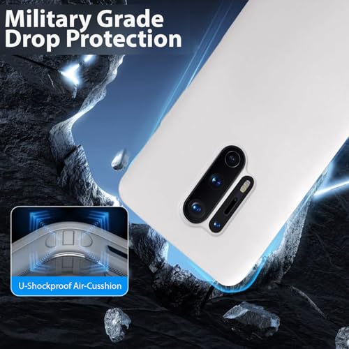 Image of LIRAMARK Liquid Silicone Soft Back Cover Case for OnePlus 8 Pro / 1+8 Pro (White)