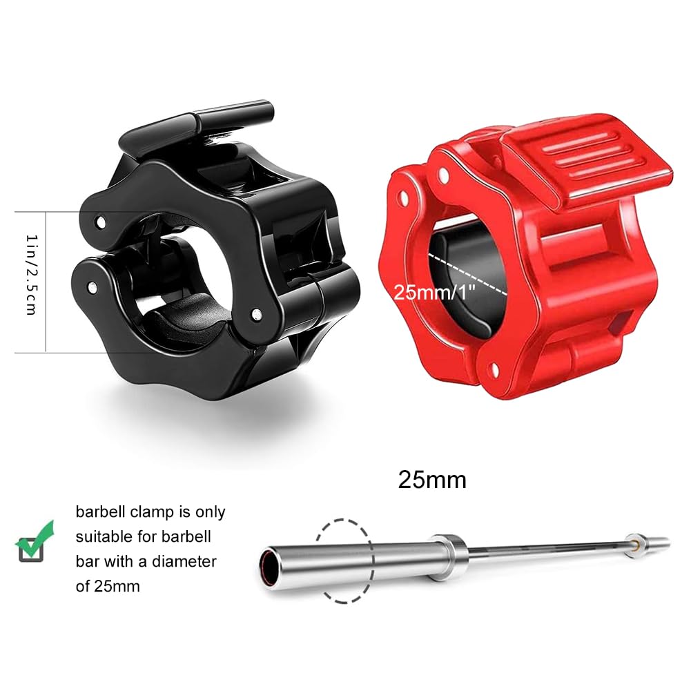 Butyeak Morsetti per Bilanciere, Collari Bilancieri 28mm, Ferma Pesi Bilanciere, Barbell Clamps, Chiusure per Manubri, Collare da Bilancieri per La Sollevamento Pesi Formazione Trasversale Fitness