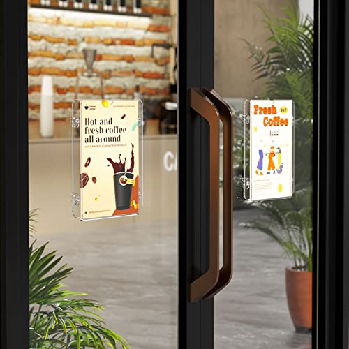 Acrylic Window Sign Holder with Suction Cup 8.5 X 11, Clear Acrylic Frames Glass Door Wall Mount Advertising Signage Sign Holder for Mall, Office, Home, Store, Restaurant (8.5x11\"—6pc) - Thumbnail 6