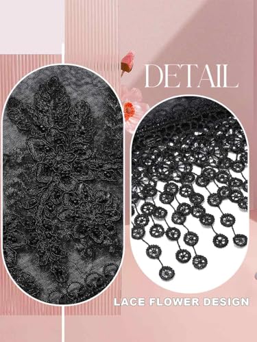 Asooll Wedding Shawl and Wraps Black Lace Shawls for Women4