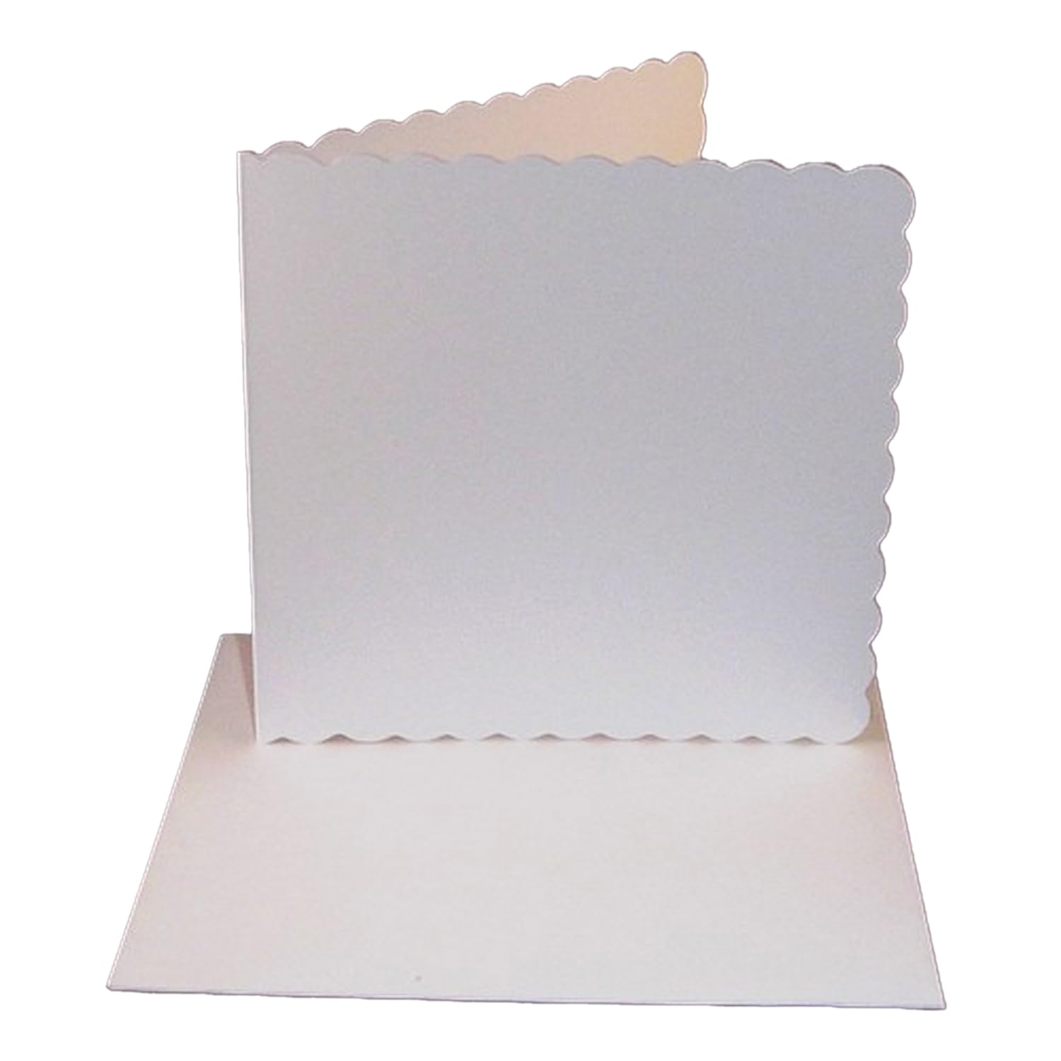 Uk Card Crafts White 50 Pack - 6" X 6" Scalloped Card Blanks & Envelopes