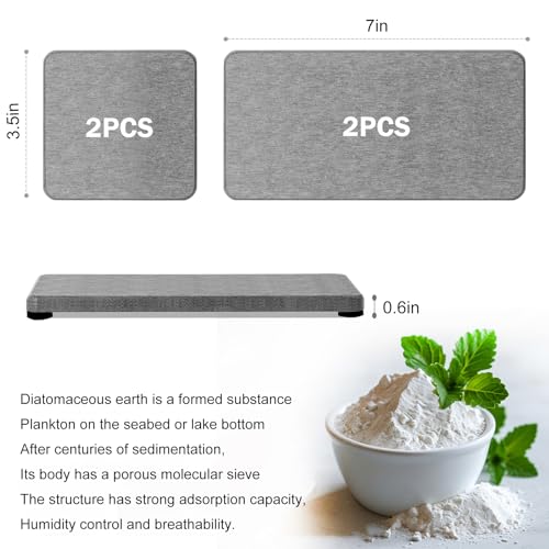 4PCS Water Absorbing Stone Tray for Sink, Fast Drying Stone Sink Tray, Water Absorbent Diatomite Trays, Diatomaceous Coaster, Stones Drying Trays for Bathroom Sinks and Kitchen Counter by Lyxel - Used condition - Image 6