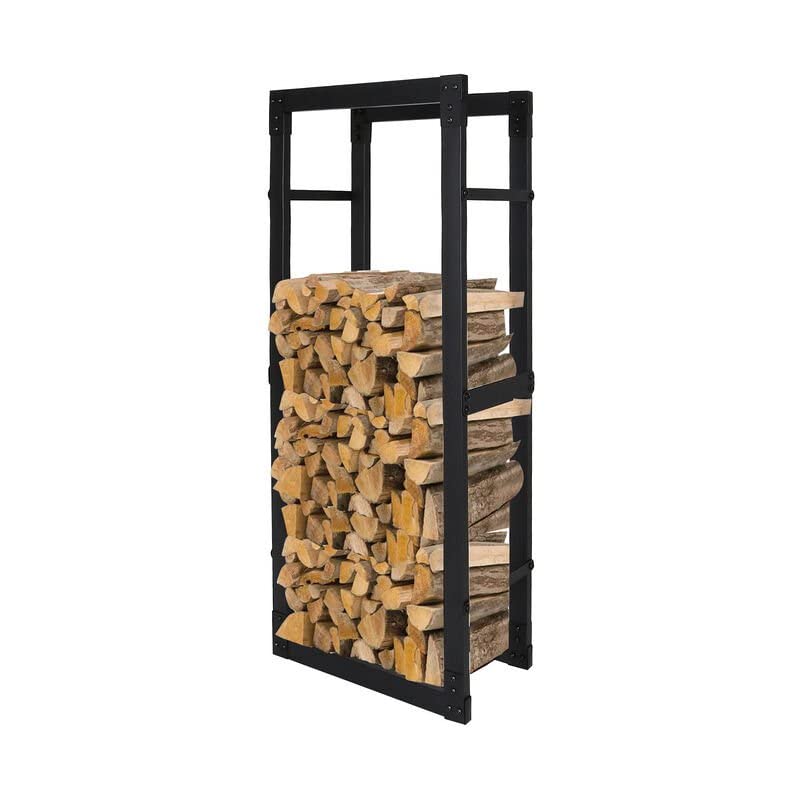 Eminence Lifestyle Wood rack shelf-Range-logs - Log holder -black- Wood storage- rack for firewood -100 * 40 * 25CM - Black