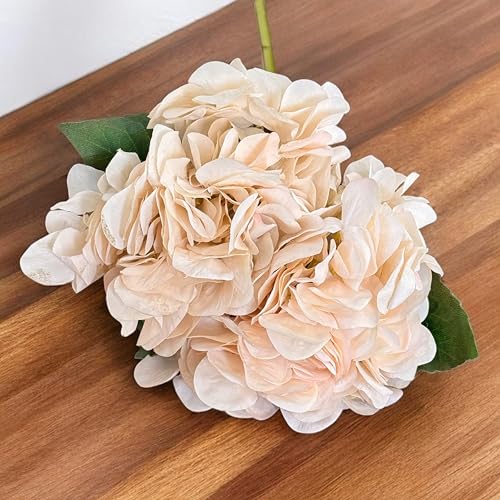 Image of Art Street Artificial White Hydrangea Flower Stick for Vases| Faux Flowers| Ideal for Home Decor |Items for Living Room |Christmas Day, New Year Decor| 6 Head Flower|Size: 18 Inch (Set of 1)