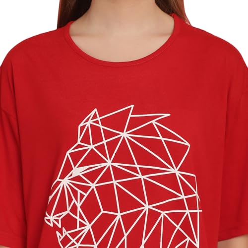 Image of Mack Jonney Printed Round Neck Cotton Regular Fit Oversize Half Sleeves Tshirt for Women(Pack of 3)-MACK631093