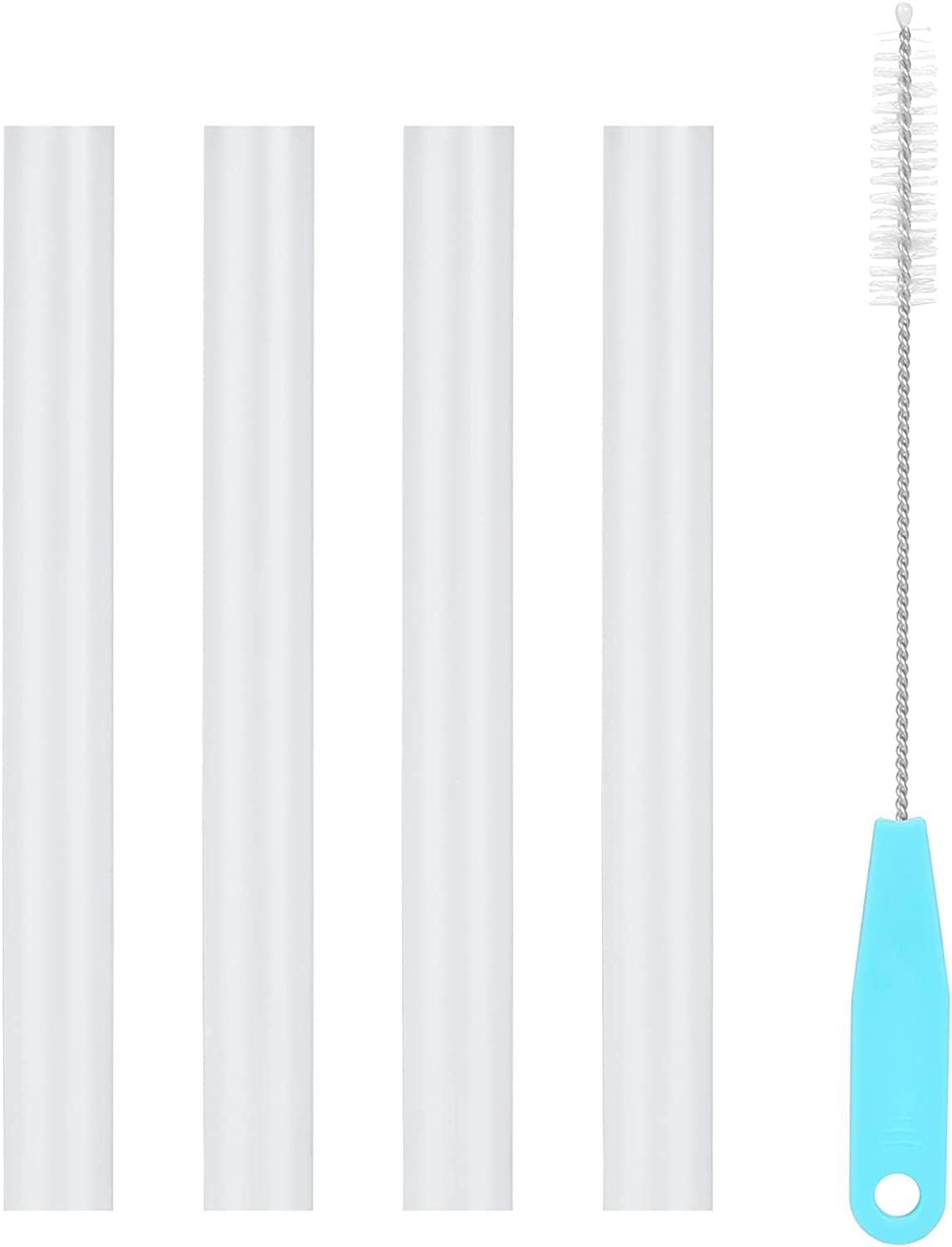 Replacement Straws Compatible with CamelBak eddy+12 oz Kids Insulated Stainless Steel Water Bottle, 4 BPA-FREE Straws and 1 Straw Cleaning Brush(12OZ)