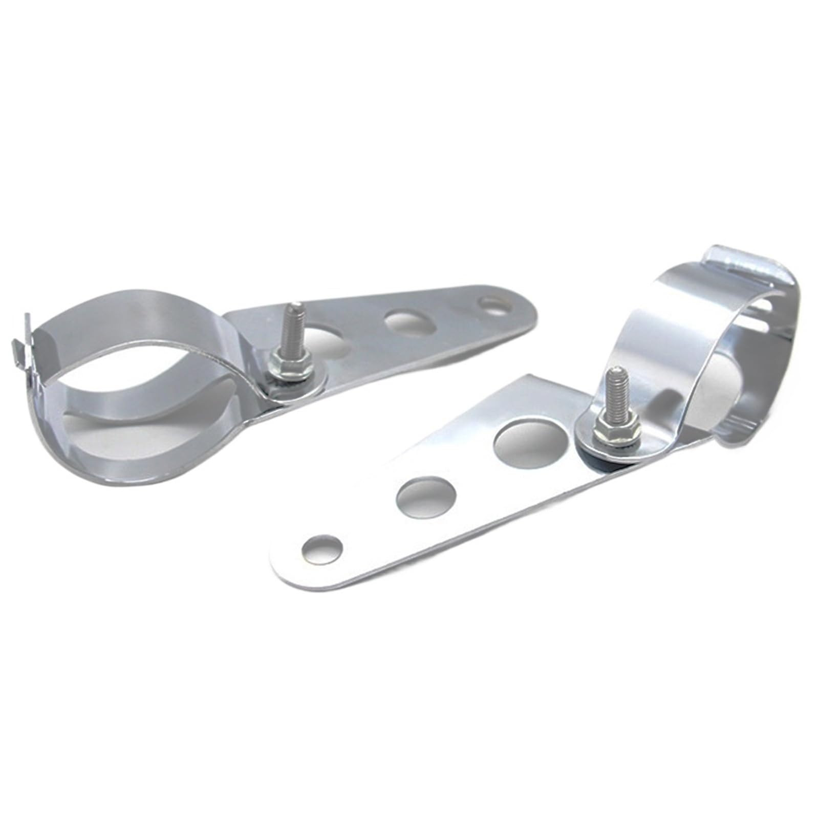 Headlight Repair Kit Bracket Fit for Harley 2Pcs 28mm-45mm Universal Headlight Mount Brackets Chopper Headlamp Holder Adjust Motor Fork(28-36MM Silver)