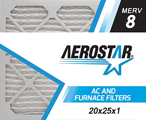 20x25x1 AC and Furnace Air Filter by Aerostar - MERV 8, Box of 2