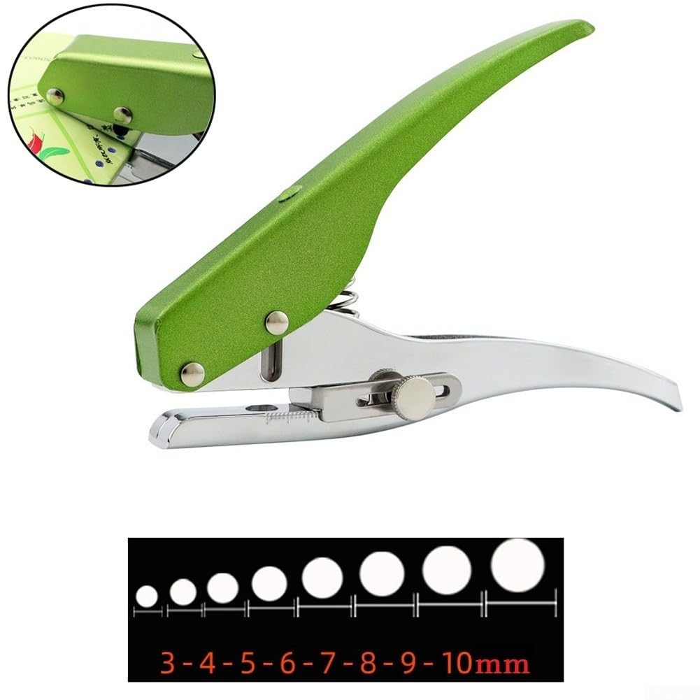 ReachMall Effortless Handheld Circle Round Single Hole Punch Paper Punch for ID Cards Photos, Seamless Integration with Furniture, Quick and Accurate Perforations (7mm)
