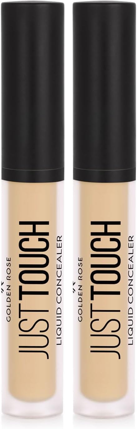 GOLDEN ROSE Just Touch Liquid Concealer - 16 - Vitamin E ve Niacinamide İçeren Likit Kapatıcı (2 paketi)