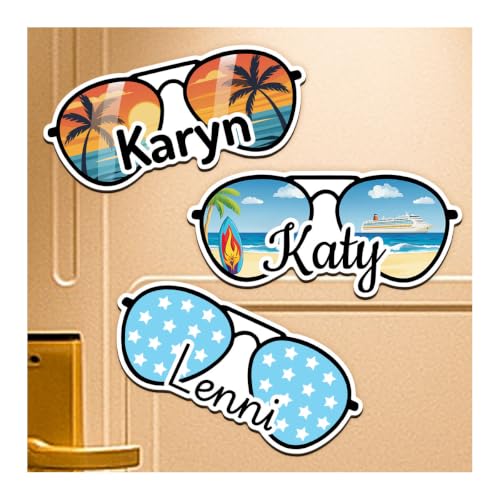 TAYTA Custom Name Sunglasses Cruise Magnet, Cabin Door Decor, Reusable