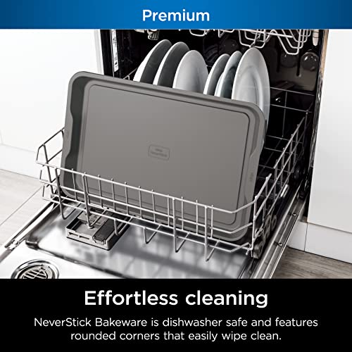 Ninja B33003 Foodi NeverStick Premium 3-Piece Baking Sheet Set, Nonstick, Oven Safe up to 500⁰F, with 9 x 13 inch Sheet, 10 x 15 inch Sheet & 11 x 17 inch Sheet, Dishwasher Safe, Grey - Image 6