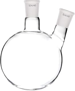 Deschem 1000ml,2-Neck,24/40,Round Bottom Flask,1L,Double Necks,Laboratory Boiling Bottle
