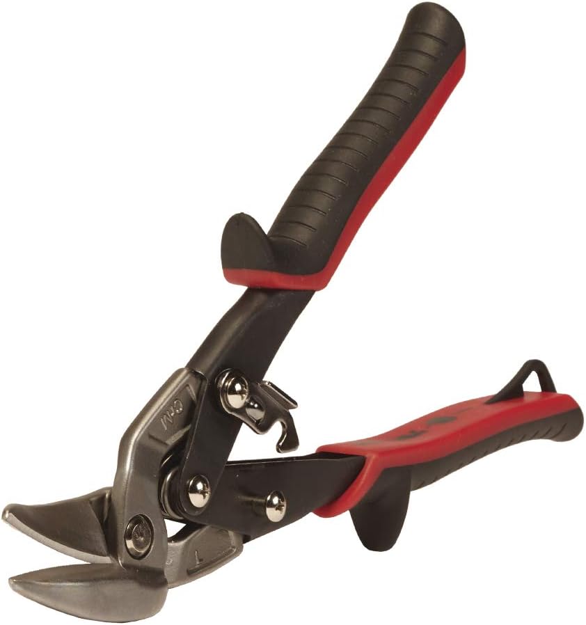 Malco AV6 Left Offset Cut Aviation Snip, red grip, 6 ea/box