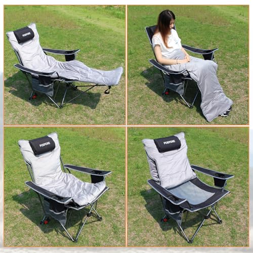 Fauteuil camping inclinable réglable, la solution pliante avec repose-pieds contre la fatigue - 6