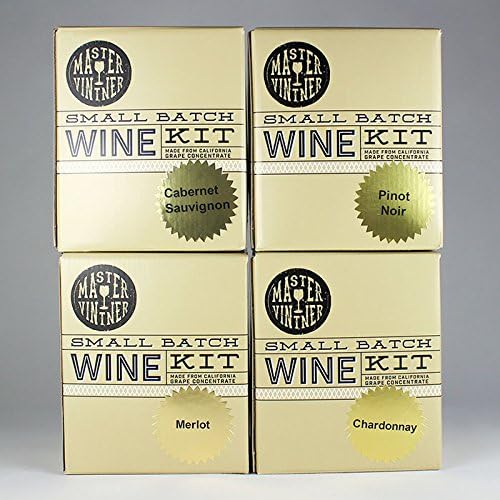 Master Vintner Small Batch 1 Gallon Wine Recipe Kits - (4 Pack) - One each: Cabernet Sauvignon, Merlot, Pinot Noir, Chardonnay