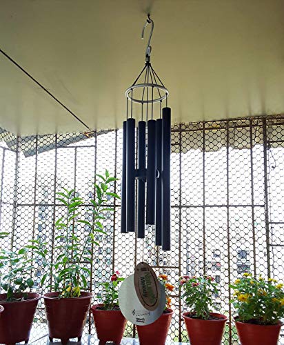 Image of Nature's Melody Aluminum Wind Chime (42 inch, Silver Black)