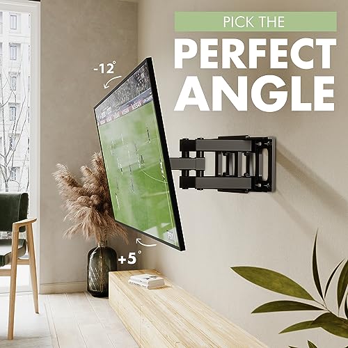 TV Wandhalterung für 32-65 Zoll Bildschirme VESA 75x75 bis 400x400mm Schwenkbare Neigbare und Ausfahren für LED, OLED, Flach & Curved Wandhalter Fernsehers - Max Last 55 kg – Bild 5