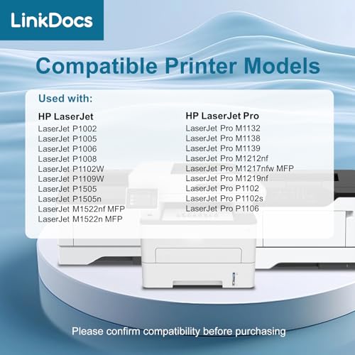 Image of LinkDocs 85A CE285A Toner Cartridge Replacement for HP CE285A 85A Toner Cartridge Used with HP LaserJet Pro P1102W M1212nf M1217nfw P1100 M1210 Printer