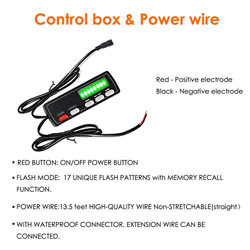 Le-Jx 30" Rear Led Offroad Chase Emergency Strobe Light Bar, 17 Flashing Modes, With Reverse/Brake/Turn Signal Lights,For Utv, Atv, Polaris Rzr Xp 1000 900, Side By Sides, 4X4, Trophy Truck(R-B-Y-B-R) #TOP4