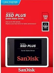 Sandisk Memoria s Stato Solido SSD Plus da 120 GB, Nero, [Vecchio Modello]
