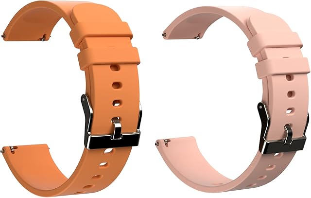 Cuszwee 20mm Smart Watch Bands, Adjustable Soft Silicone Smart Watch Replacement Straps Quick Release Band for Smart Watch
