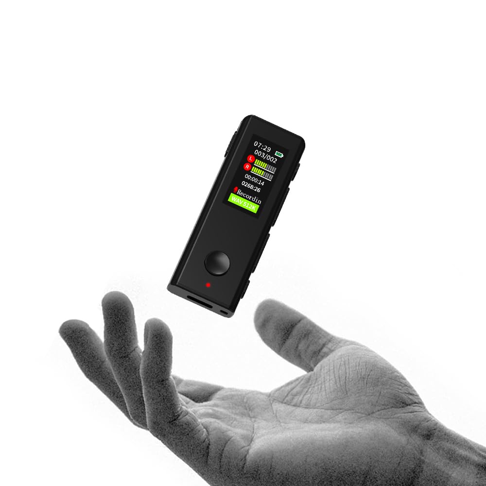 Registratore Lavalier da 32 GB, registrazione con riproduzione, registratore vocale digitale, ideale per riunioni/lezioni/interviste, mini registratore portatile protetto da password con USB