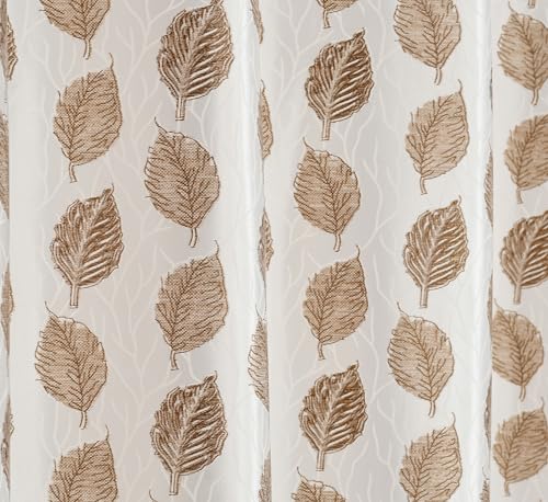 Image of Room Darkening Home Decor Curtains for Living Room, Bedroom Doors and Windows Panel, Parda, Eyelets Hanging, Brown, 4 x 9 Feet, Pack of 2