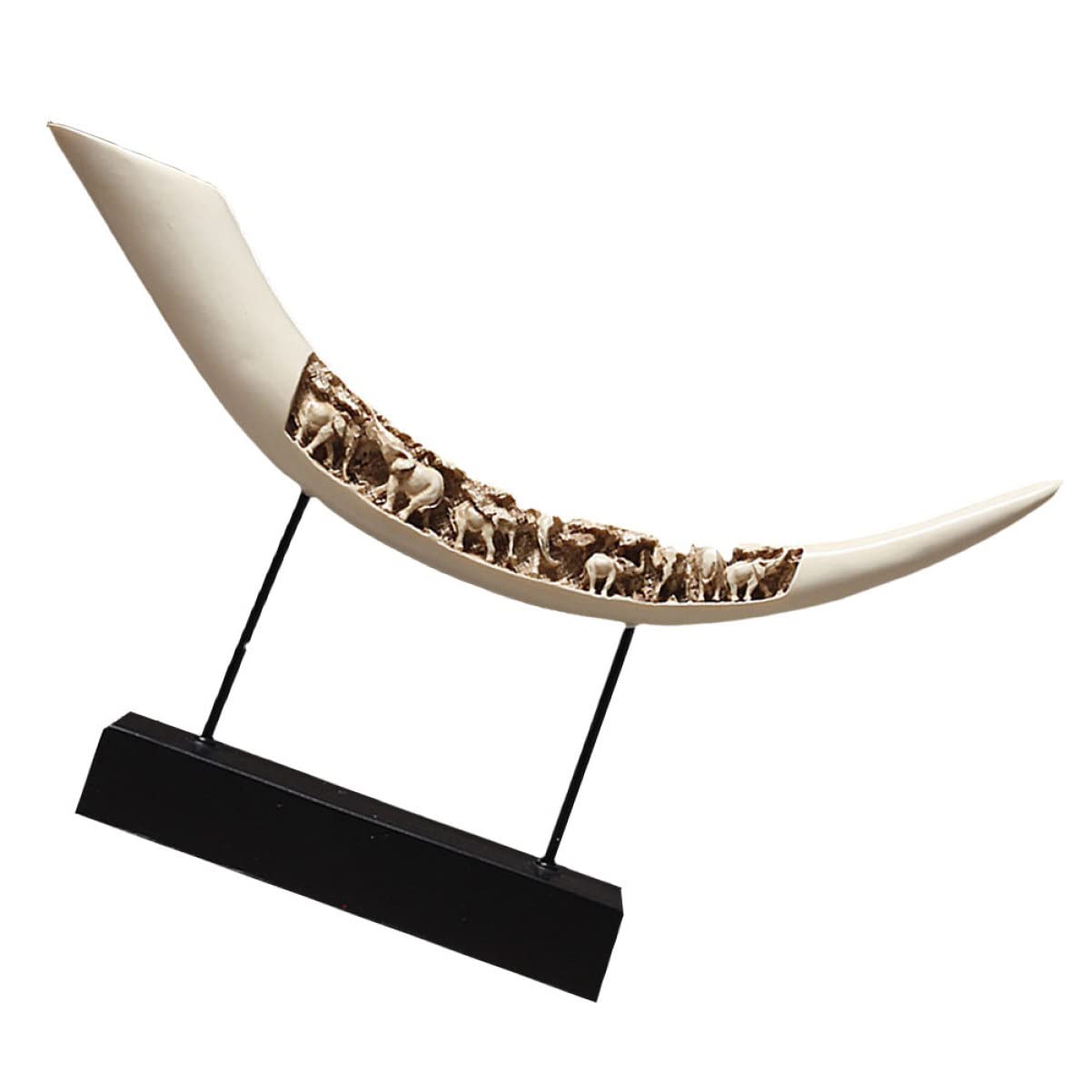 Buy ORFOFE Figurine Elephant Lucky Tusk Animal Engraved Sculpture Craft