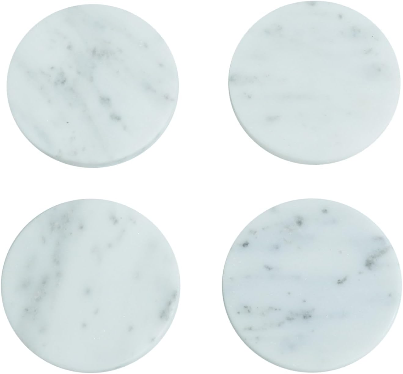 4 Pack Natural Marble Coaster Round Coasters,Cup Stone Coaster for Drinks Coffee,Drink Coasters for Home Kitchen Bar,Best House Warming Gift, Emerald Green