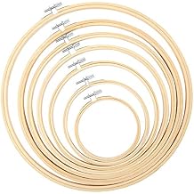 Pllieay 7 Pieces 7 Sizes Embroidery Hoops 4 inch to 12 inch Bamboo Circle Cross Stitch Hoop Rings for Craft Sewing and Ornaments