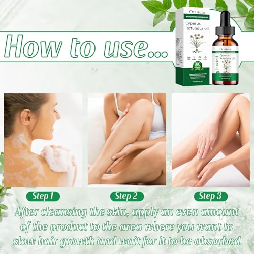 Cyperus Rotundus Oil zur Haarentfernung,2Pcs Cyperus Oil for Hair Removal,Natürliches Cyperusöl,Reines Cyperus Rotundus Öl für Reduzierung des Körperhaarwachstums und Feuchtigkeitsspendende - 60ml * 2