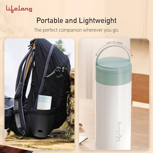 Image of Lifelong 2-in-1 Portable Electric Kettle & Bottle For Travel-400Ml |Digital Display |4 Temperature Settings with Touch |Fast Boil |Advanced Safety Features |300W Power |Make Tea /Coffee Without Milk