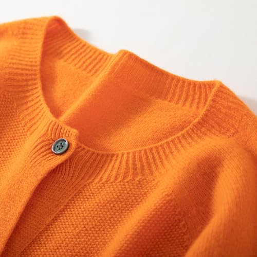 Image of Women's 100% Merino Wool Crew Neck Cardigan Lightweight Sweaters | Long Sleeve, Open Front, Button Down, Soft Knitted Coat, Casual, Breathable Tops, Business Outerwear, Cashmere Alternative