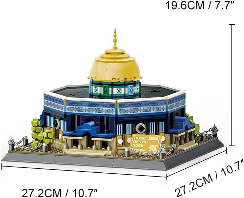 Dimensions of the WANGE Dome of the Rock Jerusalem Building Set