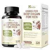 Grass Fed Beef Organ Supplement for Men - Pasture Raised Beef Organs with Heart, Liver, Kidney, Spleen...