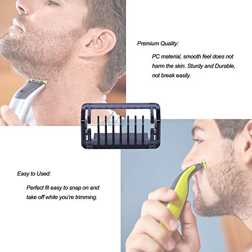 Image of 2MM Guide Comb Compatible with Philips Oneblade Replacement Shaver Comb, Facial Hair Clippers Beard Trimmer Guide Comb with 1PC Cleaning Brush