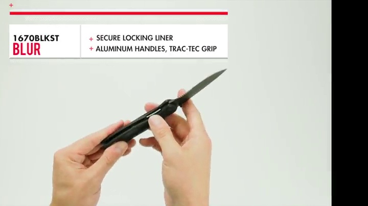 Image of Kershaw Blur Tanto Black Pocketknife, 3.4 inch Sandvik 14C28N Stainless Steel Recurved Blade, Assisted Thumb-Stud Opening EDC