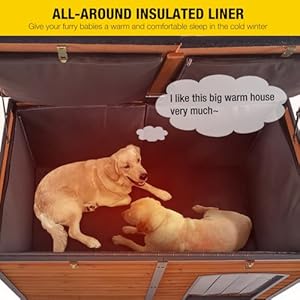Aivituvin 59 large dog house 100 insulated dog kennel with liner for winterwaterpoof for outdoor  indoor use   cucciolini doodles