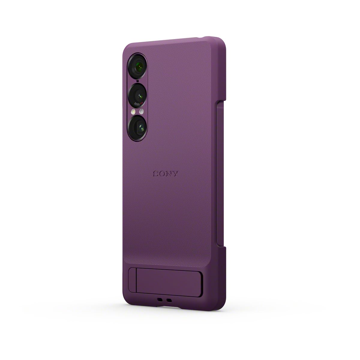 Sony Stylowa osłona z podpórką do smartfonu Xperia 1 VII | Pasek zapobiegający | Uniwersalna podpórka i nowy pasek z pierścieniem z myślą o wygodzie i lepszej ochronie, Ciemnoróżowy
