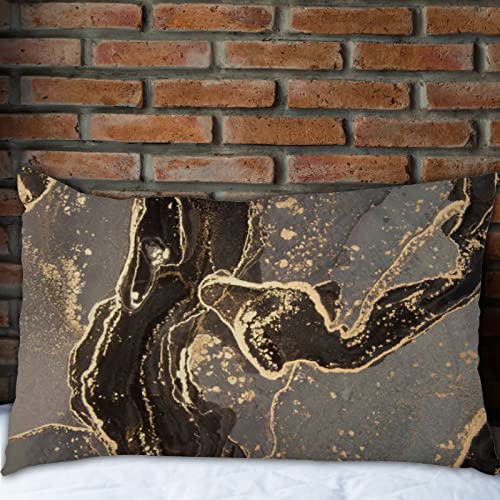 Marble Stone Gold Brown Abstract Pillowcase King Size 20X36 Inches Pillow Cover Protector Pillow Sham Case With Zipper Set Of 2 #TOP5