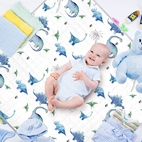 43X43'' Dinosaur Baby Play Mat Foldable Floor Playmat For Toddler Kid Playpen Mat Dinosaur Crawling Mat Infant Reversible Washable Activity Waterproof Portable Anti Slip Indoor Outdoor #TOP1