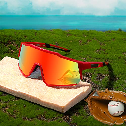 Feisedy Sports Sunglasses Wraparound 80S Visor Men Women Outdoor Shield Baseball Sunglasses B4125 #TOP5