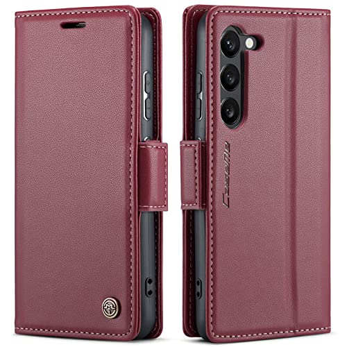 Case Samsung S24 Plus portefeuille bourgogne antichoc