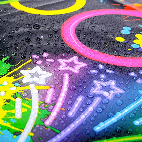 Lcoor 3 Pieces Glow Party Tablecloth,Neon Party Tablecloths Disposable Plastic Glow Table Cloth For Kids And Adult Glow Birthday Party Decorations Supplies 86.6×51.2 Inchs #TOP3