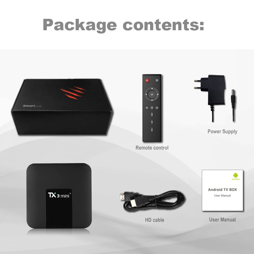 TX3 Mini+ Smart Android TV Box Android 11 2GB RAM/16GB ROM Amlogic S905W2 Quad Core 64 bits 2.4G/5G WiFi 4K - Model No.: TX3mini+ 2GB 16GB