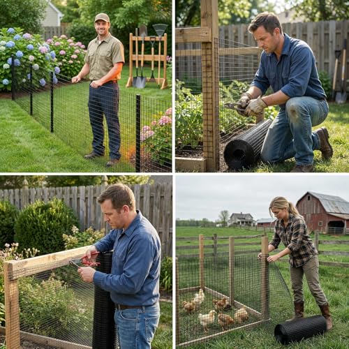 Salmut Black Hardware Cloth 1/2 in. x 2 ft. x 100 ft. 19-Gauge, Vinyl Coated Chicken Wire Mesh Roll, Chicken Wire Fencing,Garden Fencing,Welded Wire Fence Roll by Salmut - Image 6